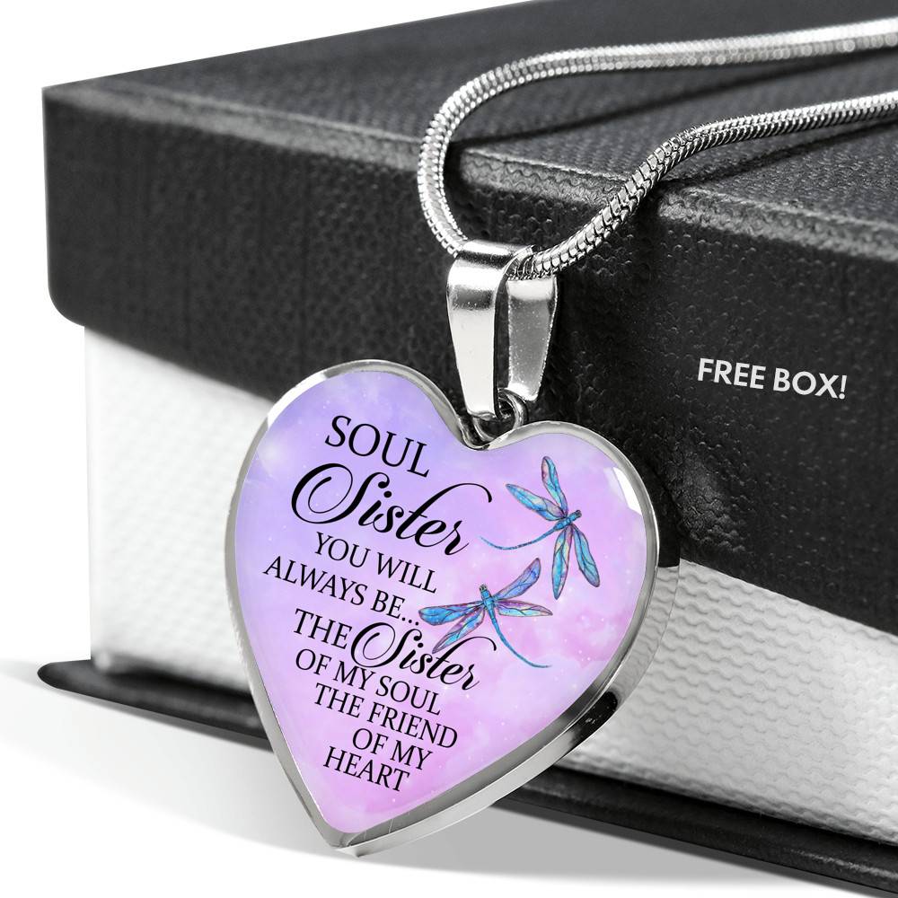 You Will Always Be The Sister Of My Soul Heart Pendant Necklace - Necklaces For Your Sister - Heart Luxury Necklace (Silver) You Will Always Be The Sister Of My Soul Heart Pendant Necklace - Necklaces For Your Sister - Heart Luxury Necklace (Silver)