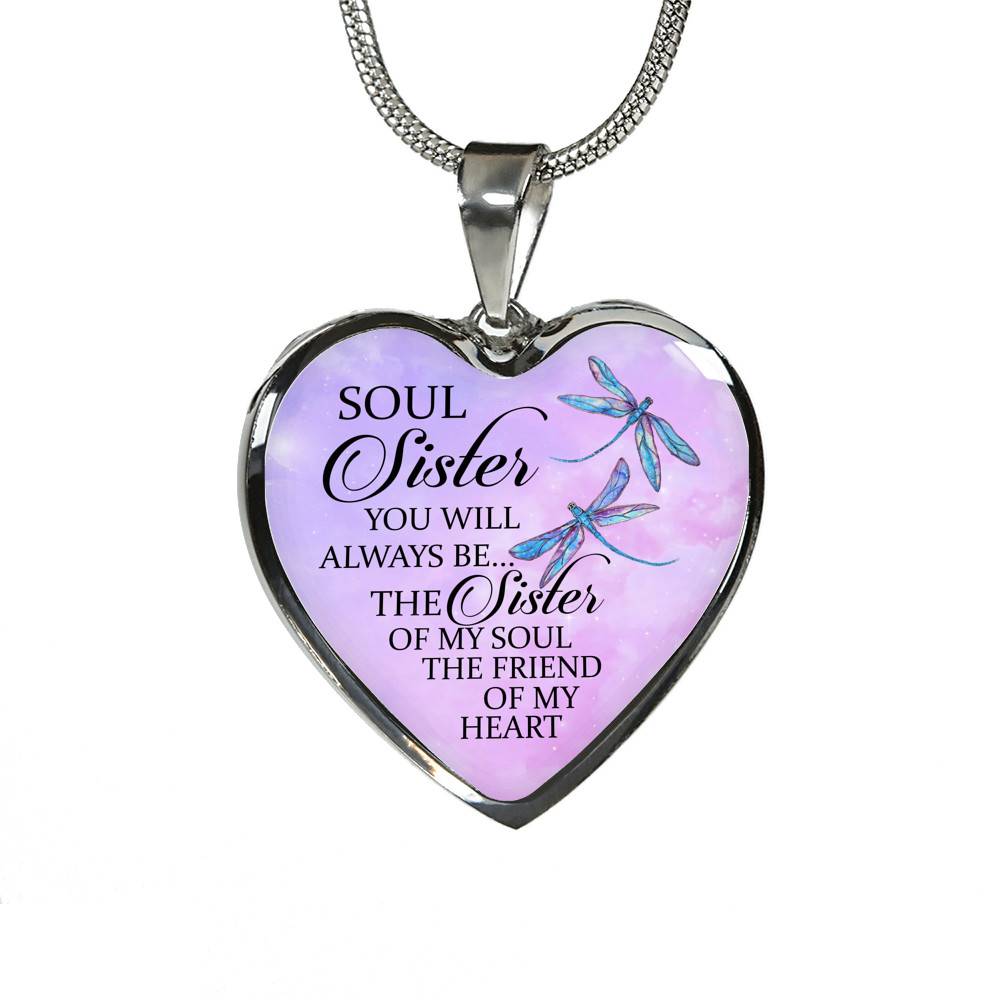 You Will Always Be The Sister Of My Soul Heart Pendant Necklace - Necklaces For Your Sister - Heart Luxury Necklace (Silver) You Will Always Be The Sister Of My Soul Heart Pendant Necklace - Necklaces For Your Sister - Heart Luxury Necklace (Silver)