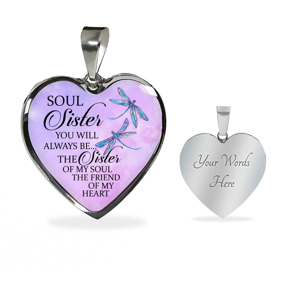 You Will Always Be The Sister Of My Soul Heart Pendant Necklace - Necklaces For Your Sister - Heart Luxury Necklace (Silver) You Will Always Be The Sister Of My Soul Heart Pendant Necklace - Necklaces For Your Sister - Heart Luxury Necklace (Silver)