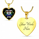 Just A Girl Who Loves Her Wifey Heart Pendant Necklace - Lesbian Wife Gift - Heart Luxury Necklace (Gold Plated)