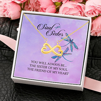 You Will Always Be The Sister Of My Soul Infinity Heart Pendant Necklace - Necklaces For Your Sister