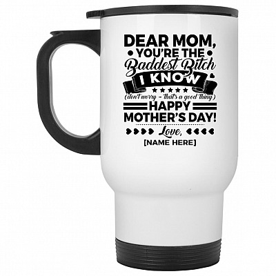 14 oz. White Travel Mug