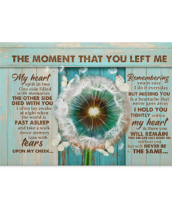 Butterfly The Moment That You Left Me Framed Canvas – Unframed Poster – Missing You Wall Art, White, 0.75'' Framed Canvas