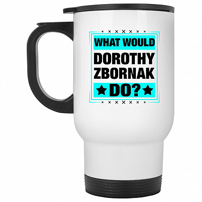 14 oz. White Travel Mug