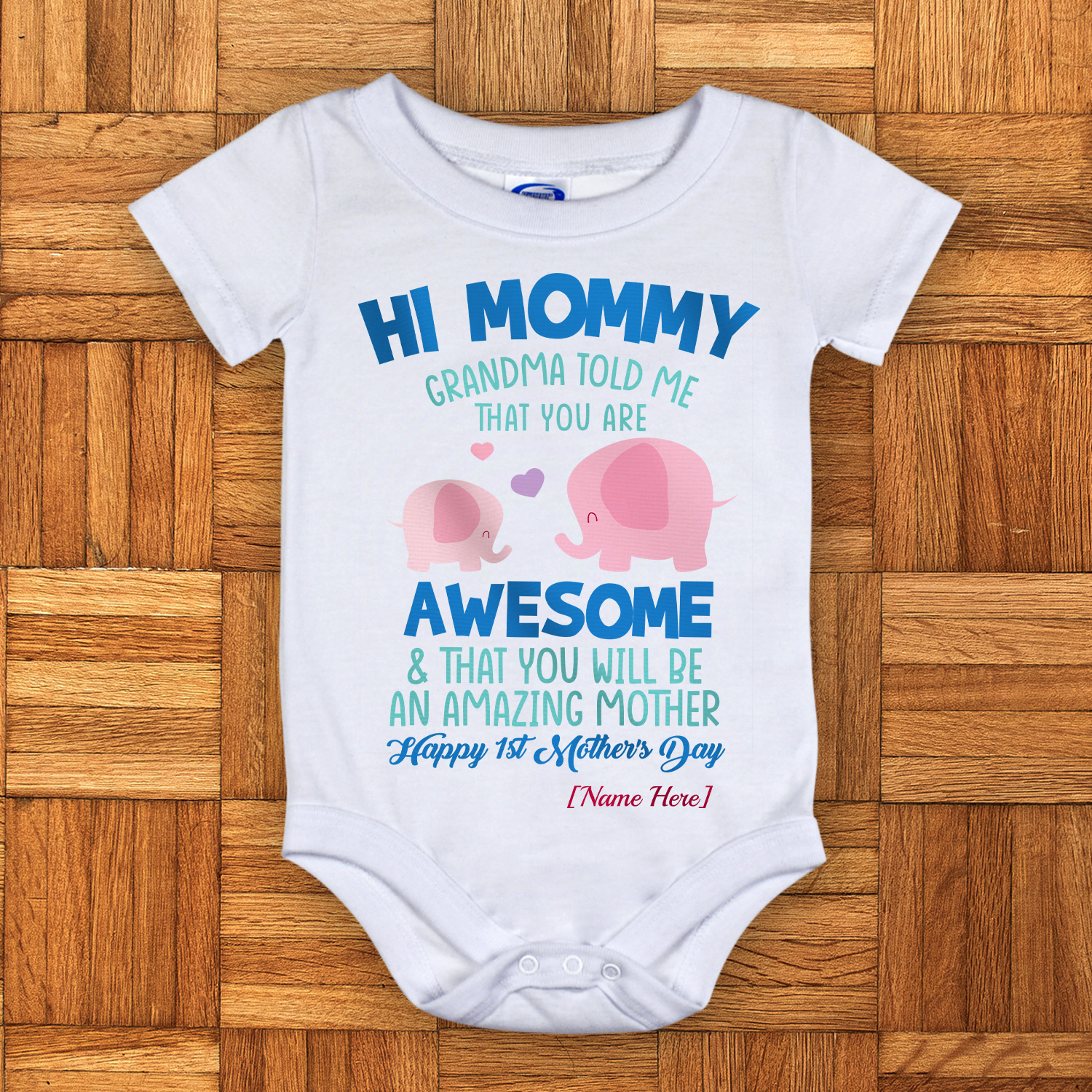 Personalized Onesie for Mothers Day Custom You Will Be an Amazing