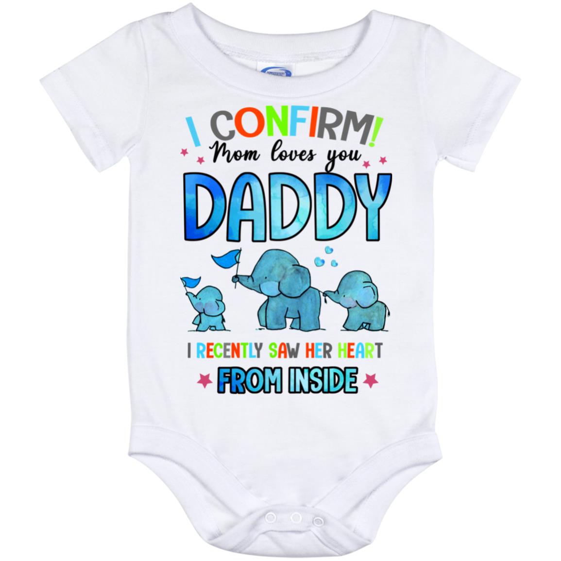 I Confirm Mom Loves Y, White, Baby Onesie - 12 Month