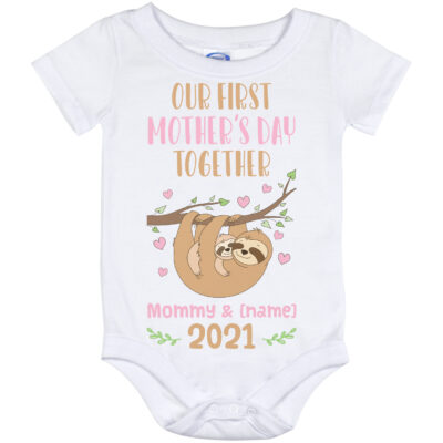 Alternative view of Personalized Our First Mother's Day 2021 Baby Onesie - Baby Toddlers Bodysuit