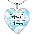 I'll Hold You In My Heart Until I Can Hold You In Heaven Heart Pendant Necklace - Heart Luxury Necklace (Silver) I'll Hold You In My Heart Until I Can Hold You In Heaven Heart Pendant Necklace - Heart Luxury Necklace (Silver)