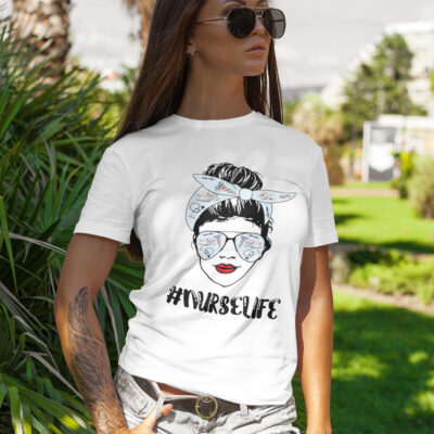 Alternative view of Nurse Life Messy Hair T-Shirt - Nurse Shirt