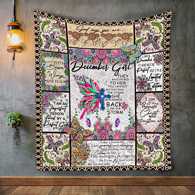 Alternative view of December Girl Fleece Mink Blanket - They Whispered To Her You Cannot Withstand The Storm Woven Blanket