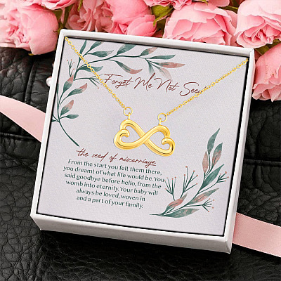 Forget Me Not Seed Infinity Heart Pendant Necklace - Baby Loss Necklace