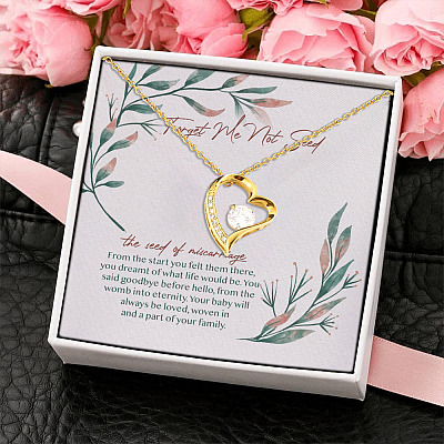 Forget Me Not Seed Forever Love Pendant Necklace - Baby Loss Necklace