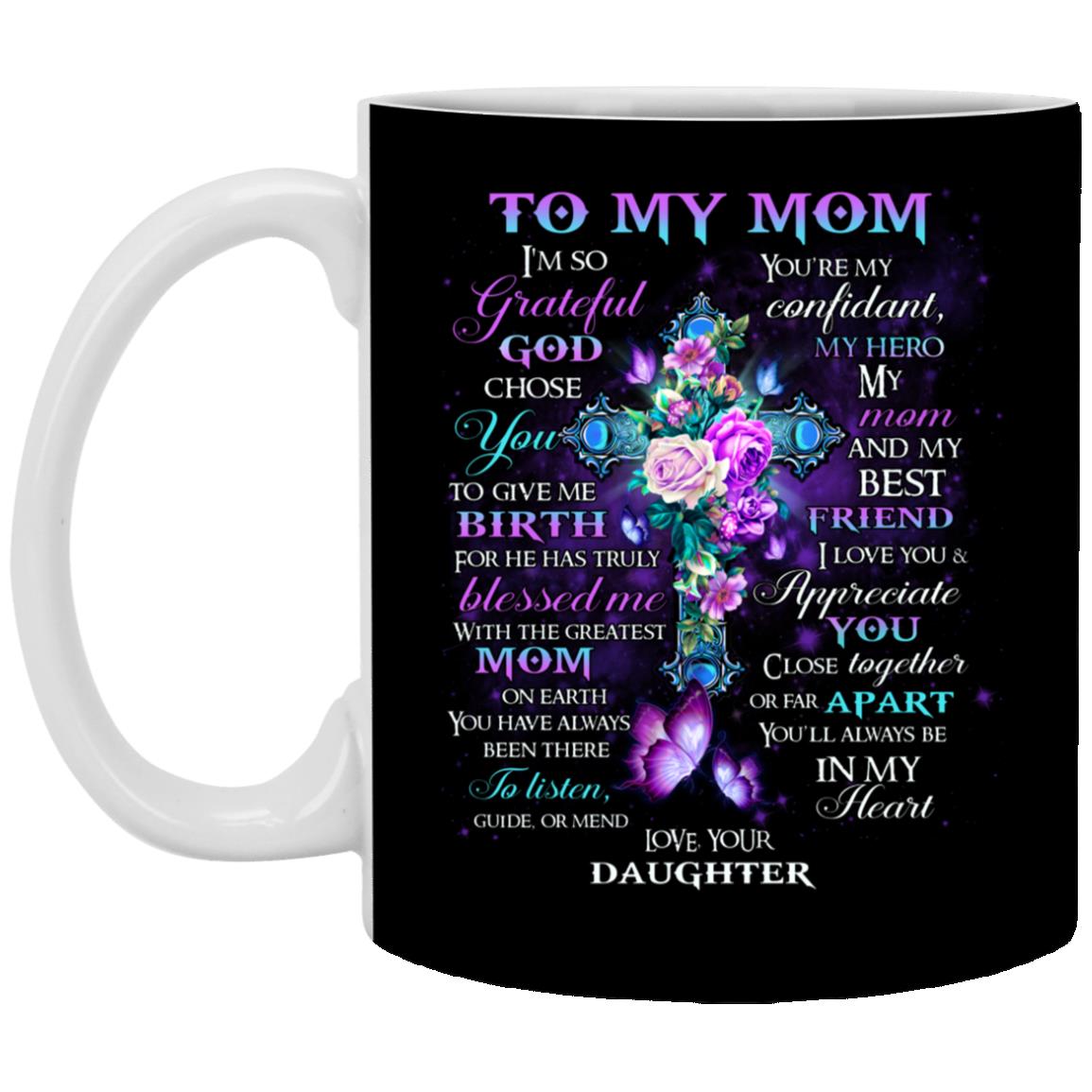 Mom Mug, Black, 11 oz. White Mug