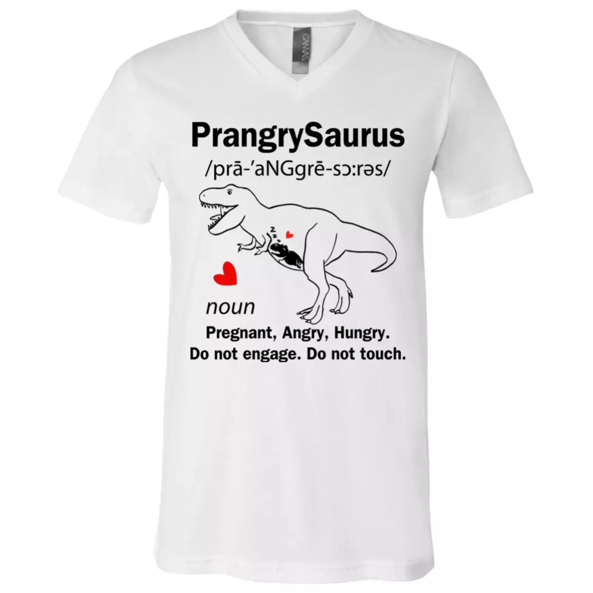 prangry tshirt, White, V-Neck T-Shirt