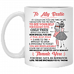 Personalized Gift for Bff - to My Bestie Thanks for Being My Inspiration Ceramic Coffee Mug - Travel Bottle, White, 11 oz. White Mug