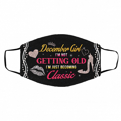 December Mask, White, Cloth Face Cover – Medium/Large