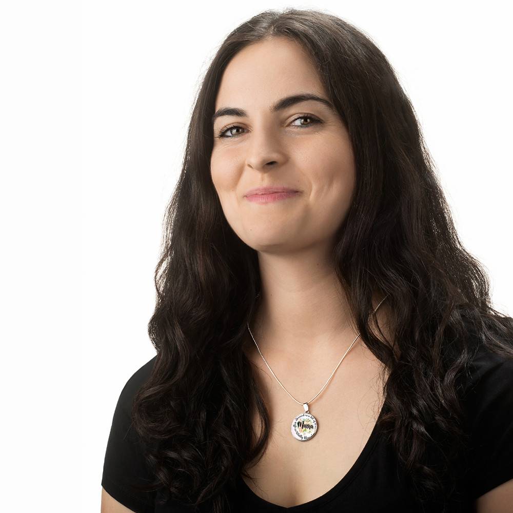 Often Stress A Bit Of Mess But Totally Blessed Mama Circle Pendant Necklace - Circle Luxury Necklace (Silver)