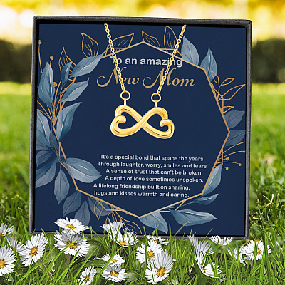 To An Amazing New Mom It's A Special Bond That Spans The Years Mom To Be Infinity Heart Pendant Necklace