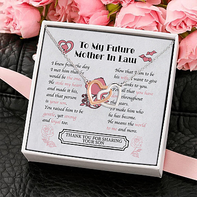 To My Future Mother In Law I Knew From The Day I Met Him Interlocking Hearts Pendant Necklace