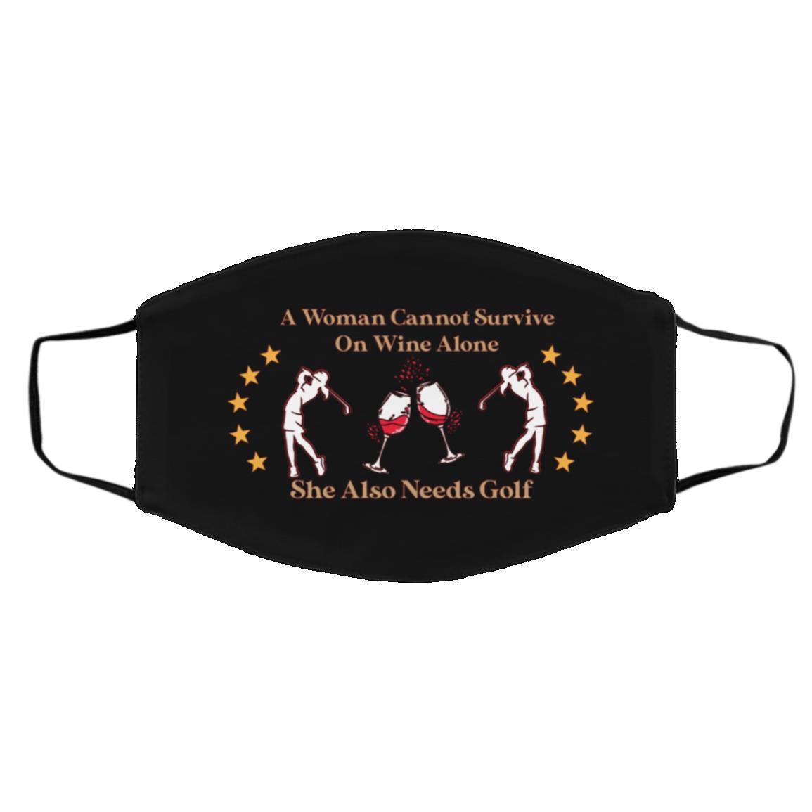 A Woman Cannot Survive, Black, Cloth Face Cover – Medium/Large