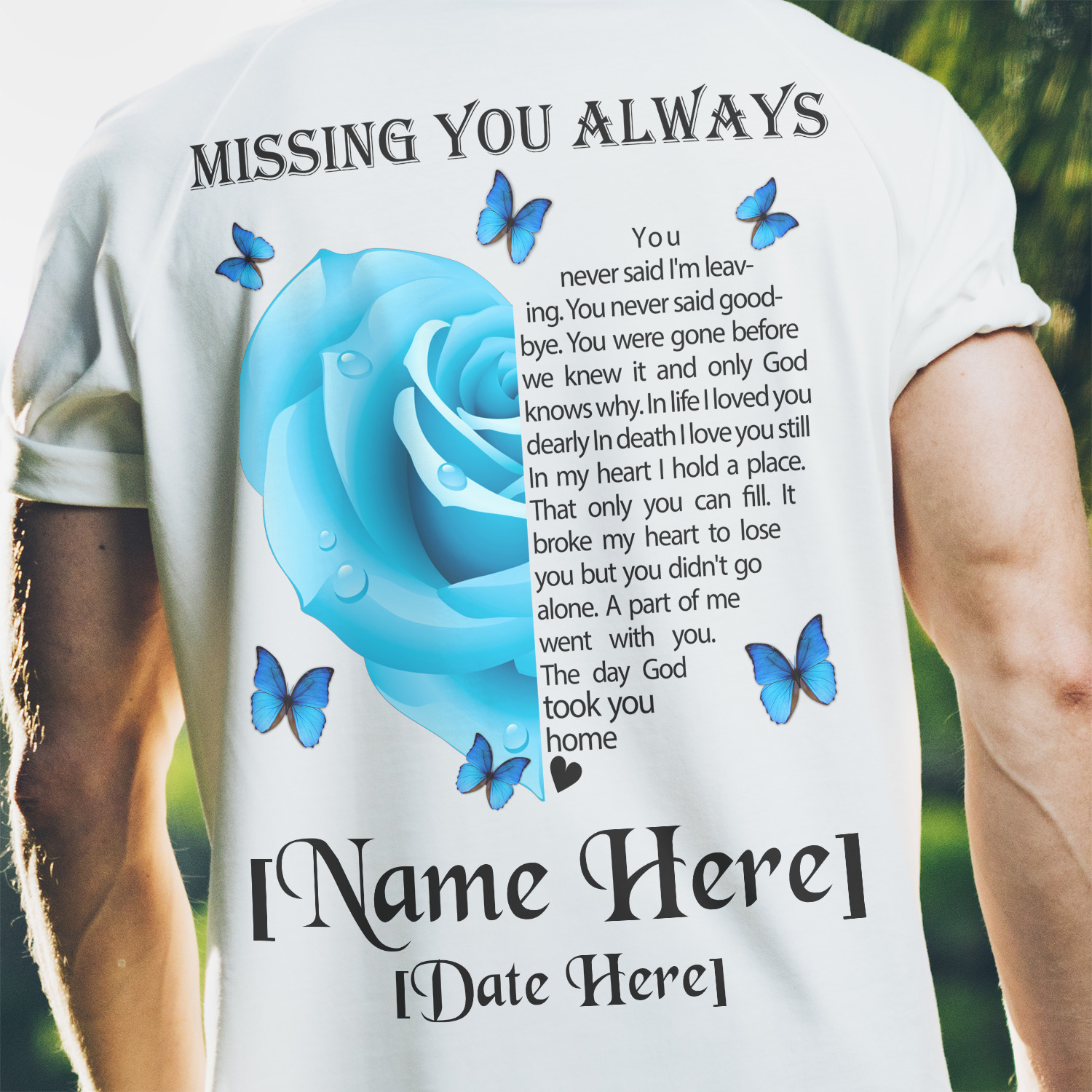 In Loving Memory Shirts Personalized Rose Missing You Print On Back