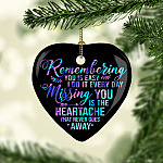 Remembering You Is Easy I Do It Every Day Missing You Is The Heartache That Never Goes Away Heart Ornament