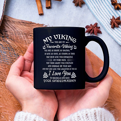 Alternative view of My Viking You Are My Favorite Viking You Are as Brave as Rag-nar Coffee Mug-Water Bottle-Color Changing Mug