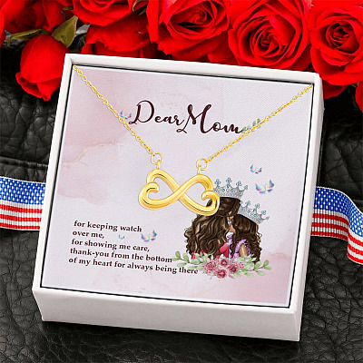 Mothers Day Jewelry Thank You for Always Being There for Me Infinity Heart Pendant Necklace