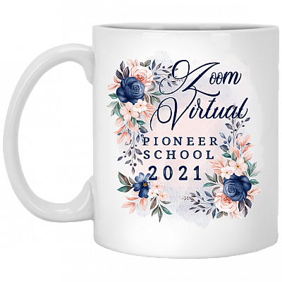Zoom Virtual Pioneer School 2021 Coffee Mug - Beer Stein - Water Bottle - Color Changing Mug, White, 11 oz. White Mug