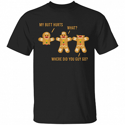 butt tshirt, Black, Unisex T-Shirt