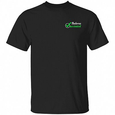 Vaccinated Left Chest T-Shirt, Black, Unisex T-Shirt