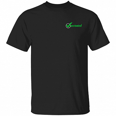 Moderna Vaccinated 1 Left Chest T-Shirt, Black, Unisex T-Shirt