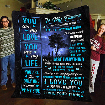 Alternative view of Fiance To My Fiancee The Day I Fell In Love With You I Realized You Are the One Fleece Blanket - Mink Blanket