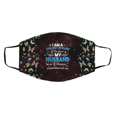 I Am A Strong Woman, White, Cloth Face Cover – Medium/Large