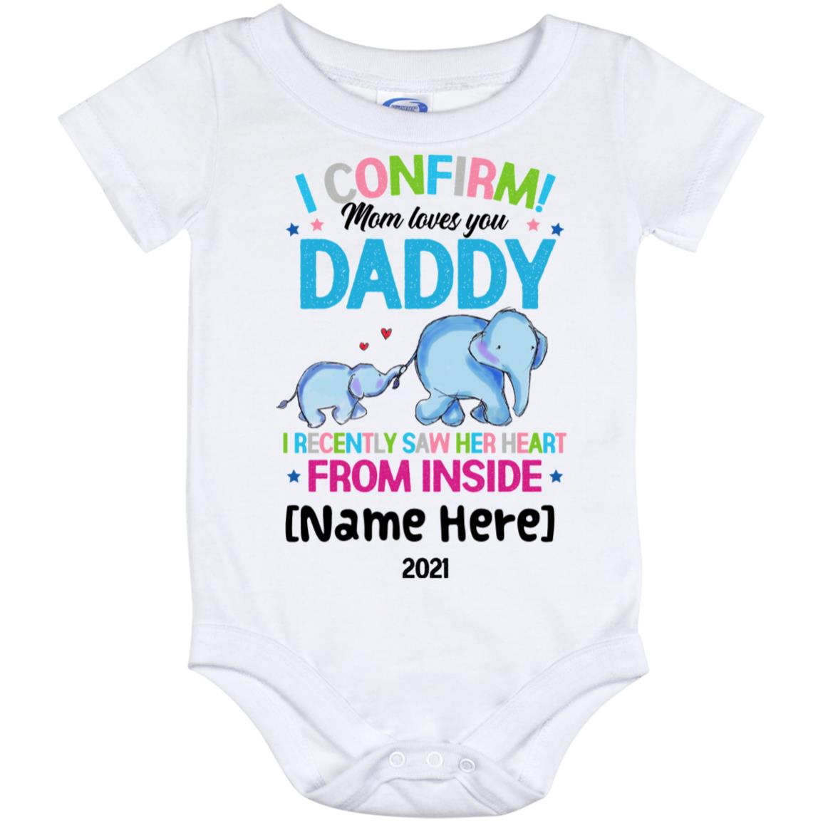 Personalized Elephant I Confirm, White, Baby Onesie - 12 Month