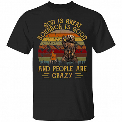 God Is Great Bourbon Is Good And P Shirt, Black, Unisex T-Shirt