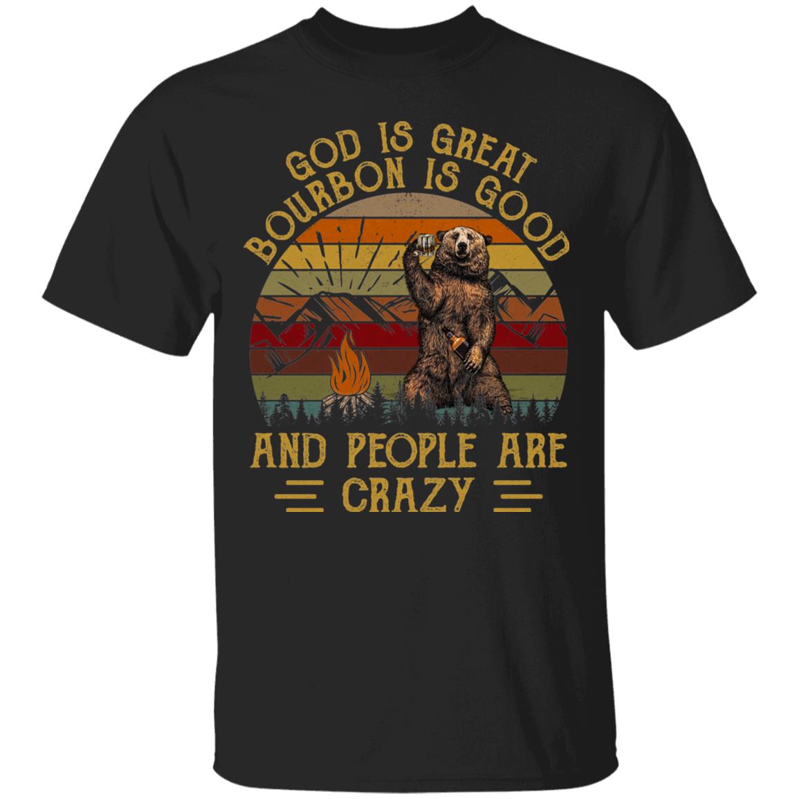 God Is Great Bourbon Is Good And P Shirt, Black, Unisex T-Shirt