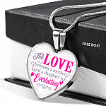 The Love Between a Mother and A Daughter Is Everlasting Mothers Day Gift from Daughter Heart Pendant Necklace - Heart Luxury Necklace (Silver)