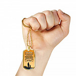 Mom To My Son Never Forget that I Love You Life Is Filled with Hard Times Dog Tag Pendant Necklace - Dog Tag (Gold Plated)