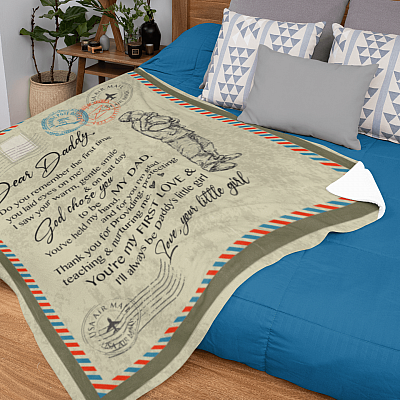 Alternative view of Dear Daddy Do You Remember The First Time You Laid Eyes On Me Love Your Little Daughter Fleece-Sherpa Blanket