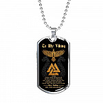 To My Viking I Know You're Tired You're Fed Up Keep Fighting Love Your Shieldmaiden Dog Tag Pendant Necklace - Dog Tag (Silver)