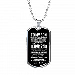 Dad To My Son You Have Given Me so Many Reasons to Be Proud of The Man Dog Tag Pendant Necklace - Dog Tag (Silver)