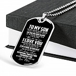 Mom To My Son You Have Given Me so Many Reasons to Be Proud of The Man Dog Tag Pendant Necklace - Dog Tag (Silver)