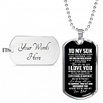 Dad To My Son You Have Given Me so Many Reasons to Be Proud of The Man Dog Tag Pendant Necklace - Dog Tag (Silver)