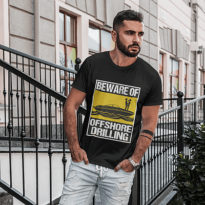 Alternative view of Beware Of Offshore Drilling Funny T-Shirt