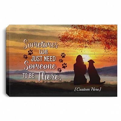 Personalized Dog and OwnerPoster, White, 0.75'' Framed Canvas