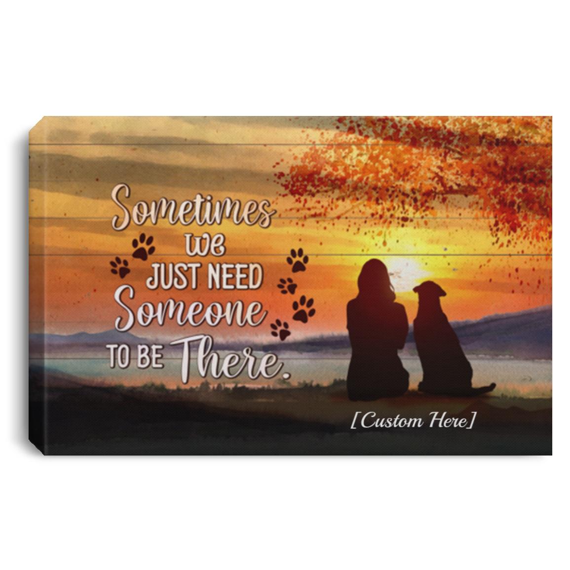 Personalized Dog and OwnerPoster, White, 0.75'' Framed Canvas
