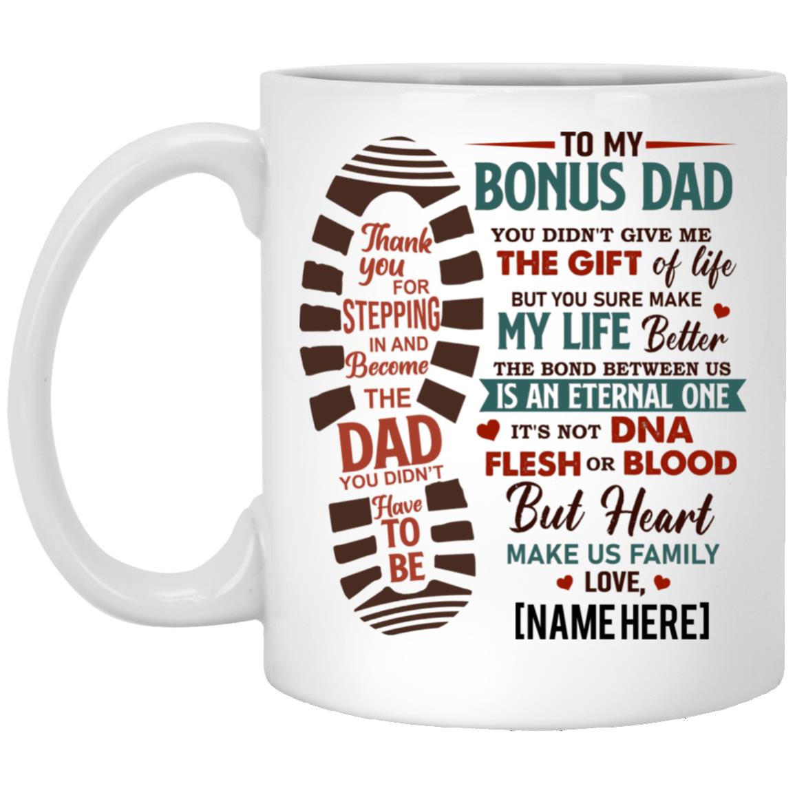 Personalized To My Bonus Mug, White, 11 oz. White Mug