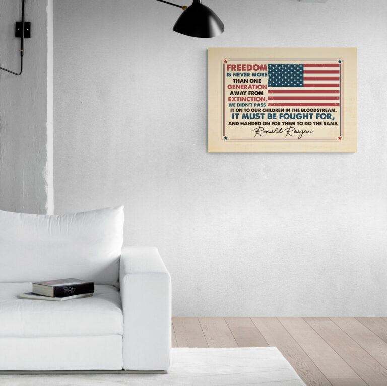 Ronald Reagan Quote Canvas | Freedom Is Never More Than One