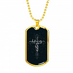 He Is Risen Cross - Christianity Gift - Christians Gift Dog Tag Pendant Necklace - Dog Tag (Gold Plated)